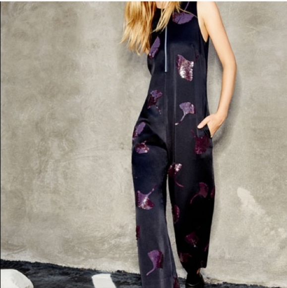 Phillip Lim Ginkgo Blue Sequin Jumpsuit